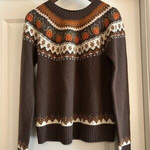 Kiel James Patrick "The Cozy Pumpkin" Sweater, Size L, brown and orange multi